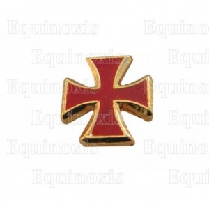 Pins templier croix templière émaillée rouge EQ292